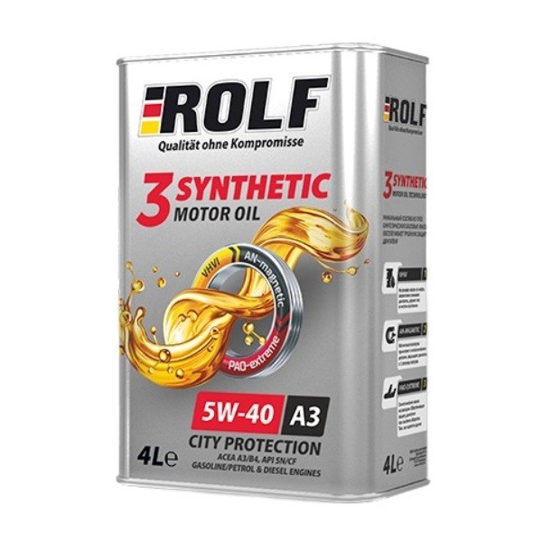 Моторное масло ROLF 3-synthetic 5W-40 ACEA A3B4 4л