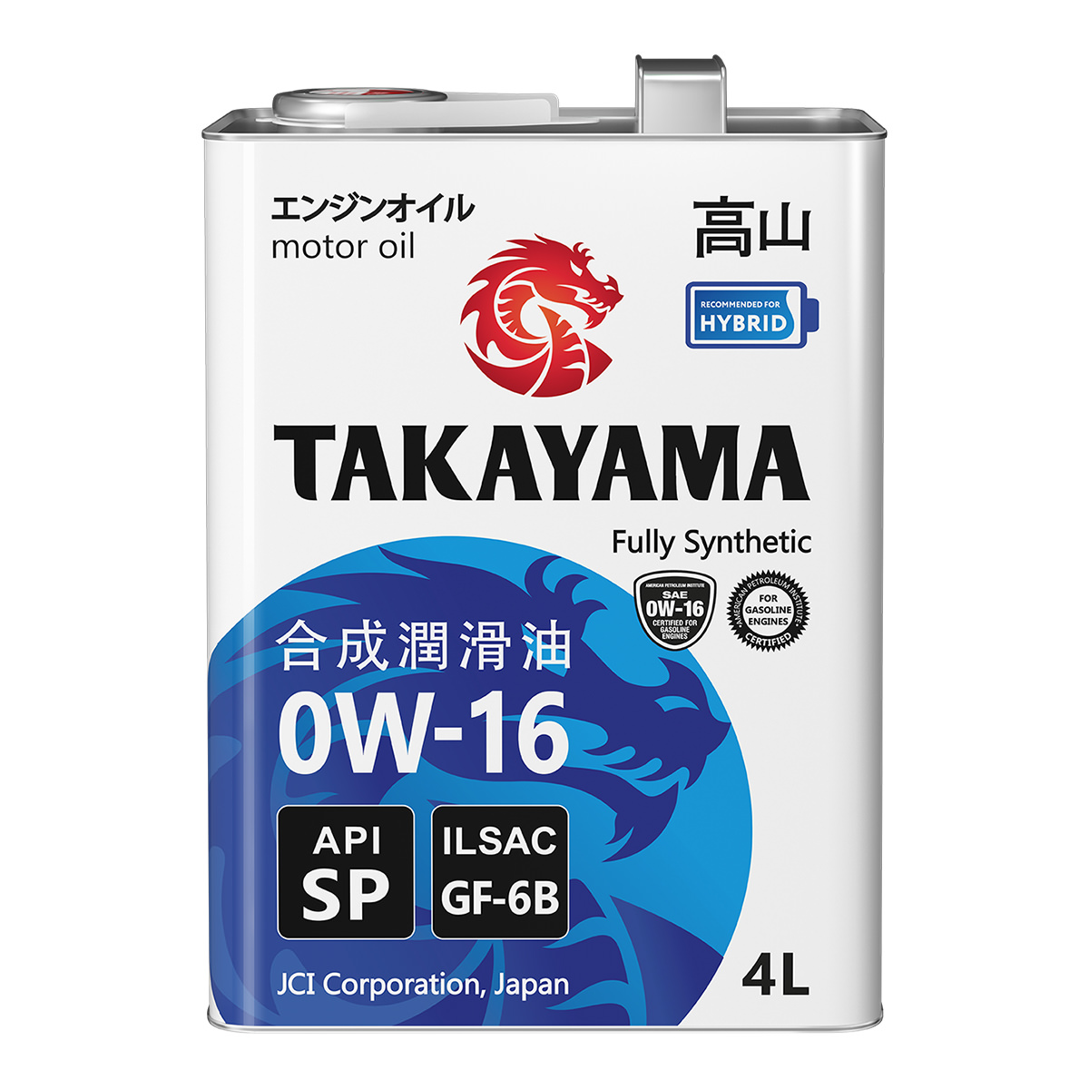 Моторное масло TAKAYAMA SAE 0W-16 ILSAC GF-6B API SP 4л
