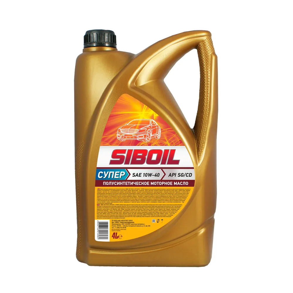 Моторное масло SIBOIL СУПЕР SAE 10w40 API SGCD 4л