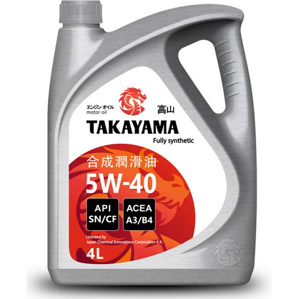 Моторное масло TAKAYAMA SAE 5W-40 API SNСF  пластик 4л